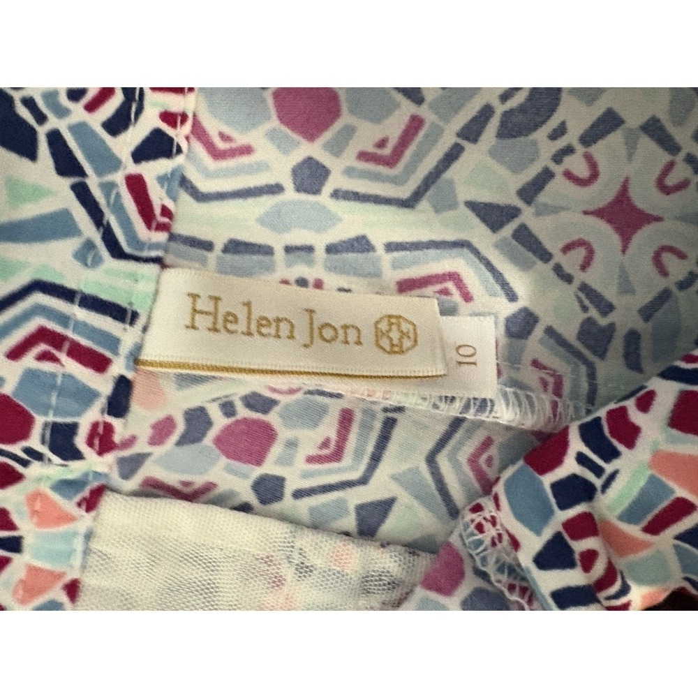 Helen Jon Women Short Geometric Print Board Blue Pink Lace Up Water Resistant 10 - Picture 4 of 9